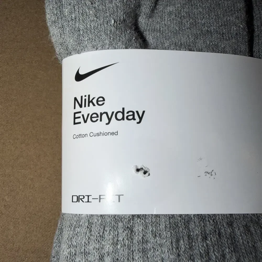 Nike Everyday Cushioned Training Crew Socks Grey Medium 6 Pairs Cotton Blend